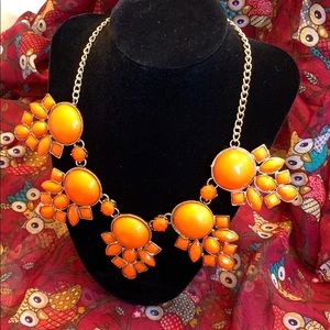 Orange statement necklace